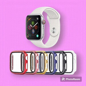 Apple Watch Bling Cases with Built-in Tempered Glass Screen Protectors 44mm